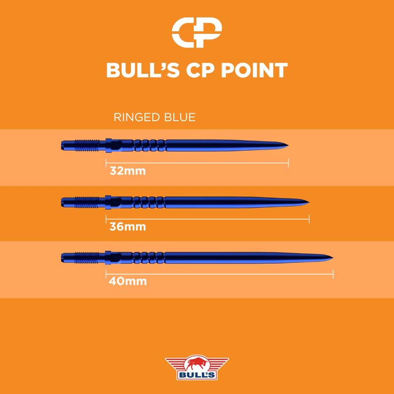Bulls NL CP Dartspetsar Ringed Grip Blåa 32mm - 4
