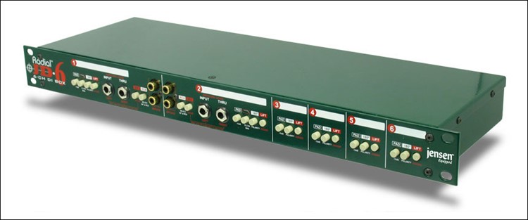 Radial JD6 Six-Channel Rackmount DI