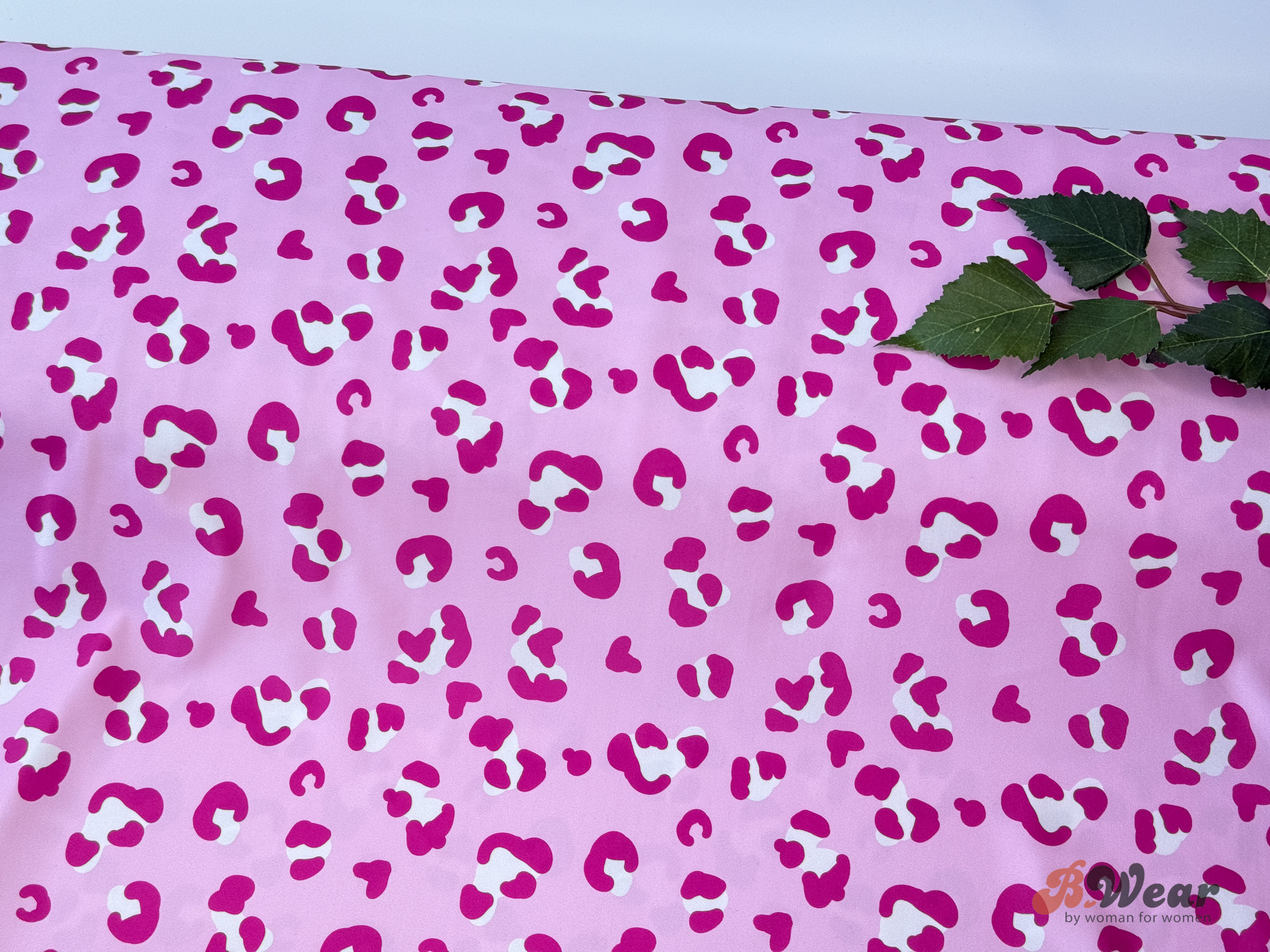 Pink swimwear with leopard spots