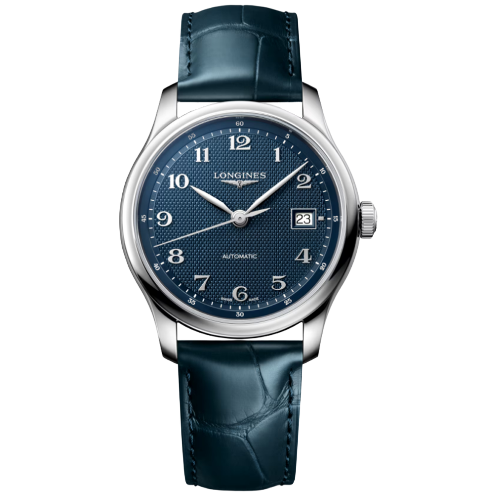 L2.949.4.93.2 Longines Master Collection 39 blå med alligatorband