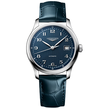 L2.949.4.93.2 Longines Master Collection 39 blå med alligatorband