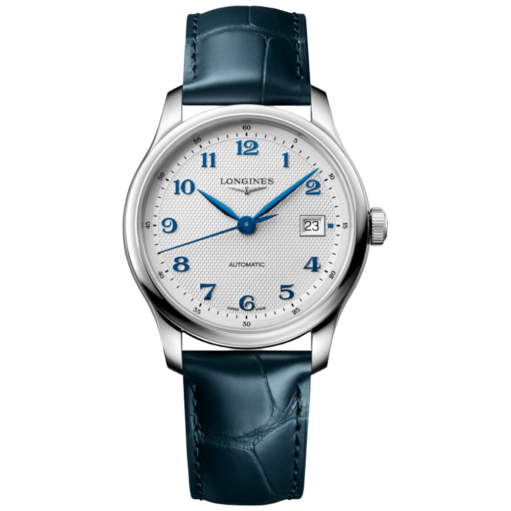 L2.949.4.73.2 Longines Master Collection 39 vit med alligatorband