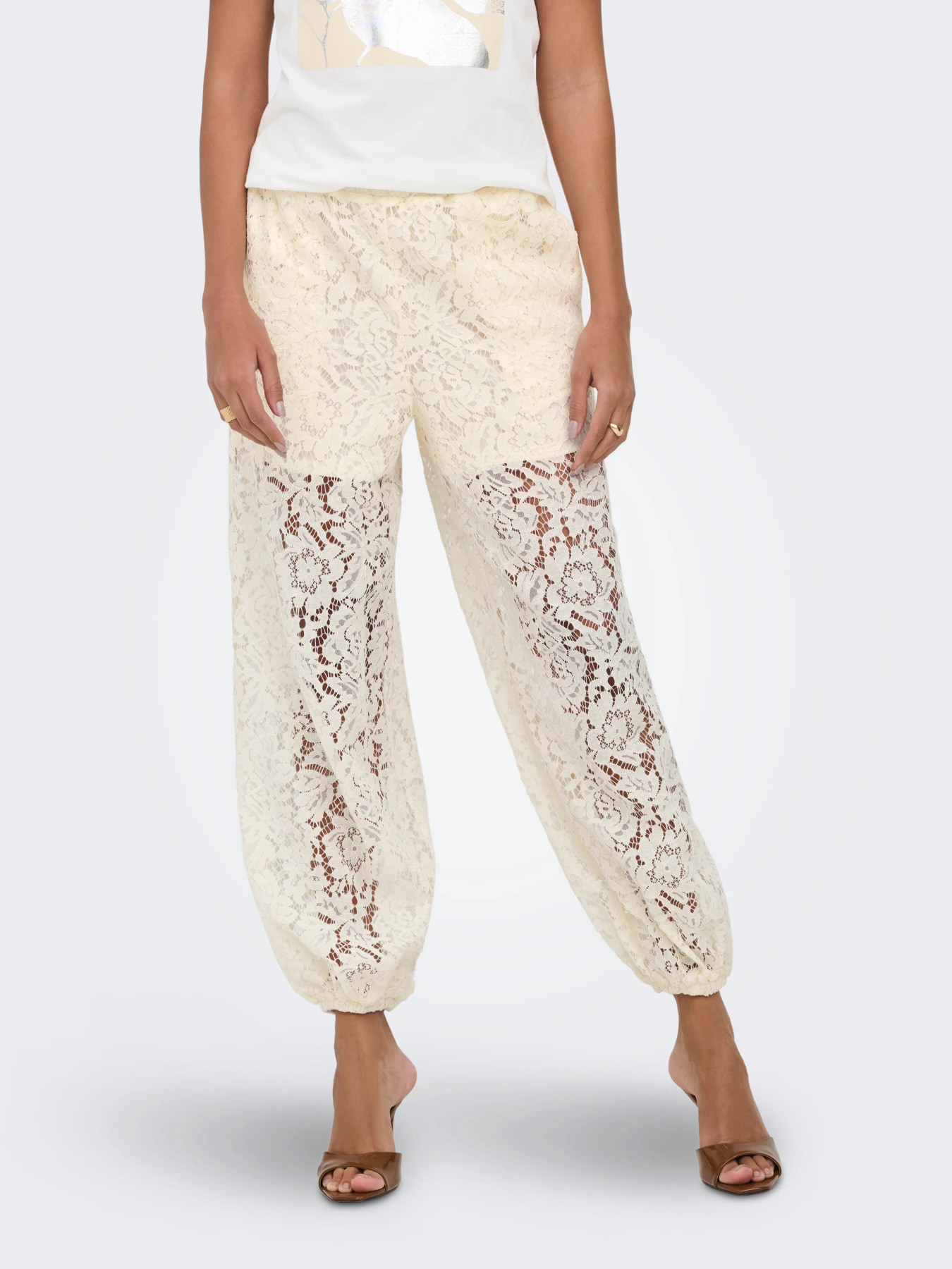 JDYJULIA LACE BALLOON PANT JRS Egret - 5