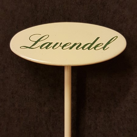 Märkpinne kryddväxt emaljerad gräddvit på spjut – LAVENDEL 20cm