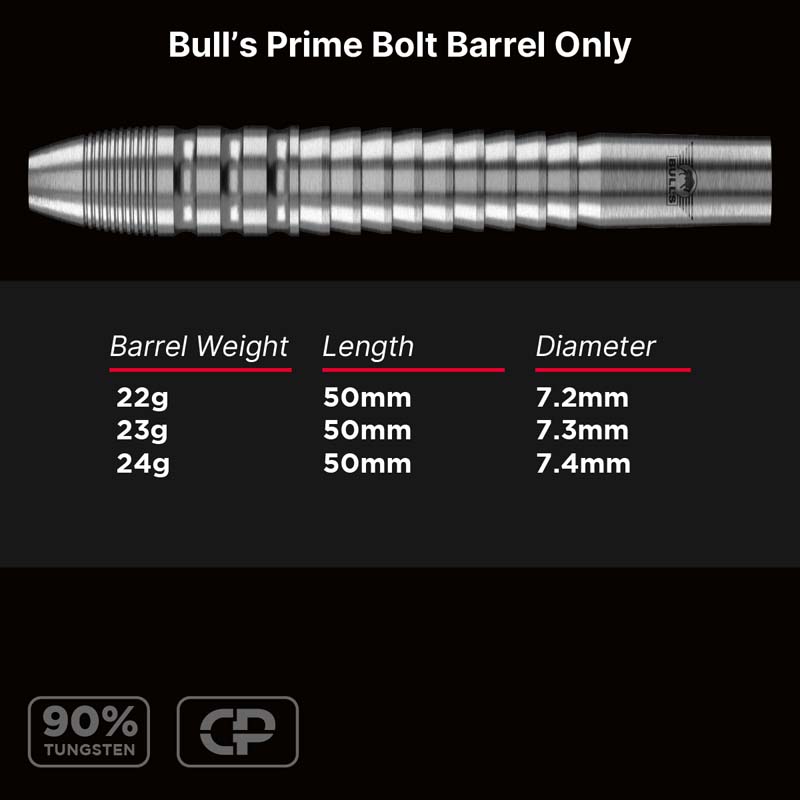 Bulls NL Prime 90% Bolt 22g CP Barrels Only - 4