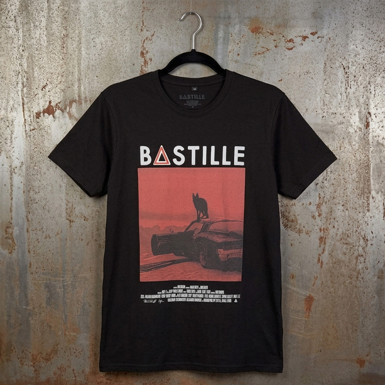 Bastille Unisex Premium Carbon T-shirt: Bad Blood Wolf (Sort) - 2