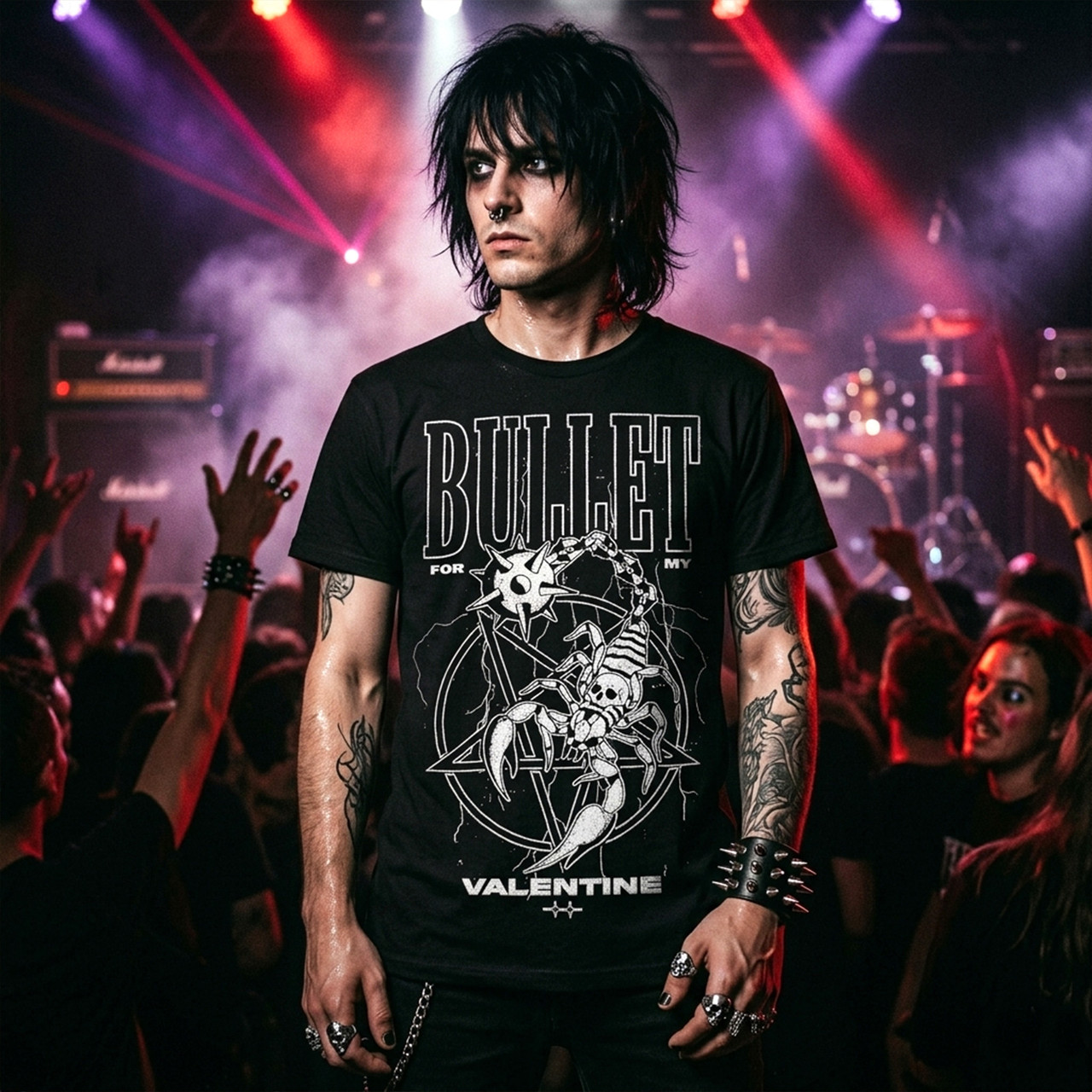 Bullet For My Valentine Unisex Premium Carbon T-Shirt: Bullet Svart)
