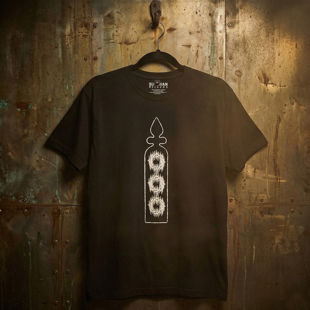 Bad Omens Unisex Premium Carbon T-skjorte: Stained Glass (Svart) (Trykk På Ryggen) - 2