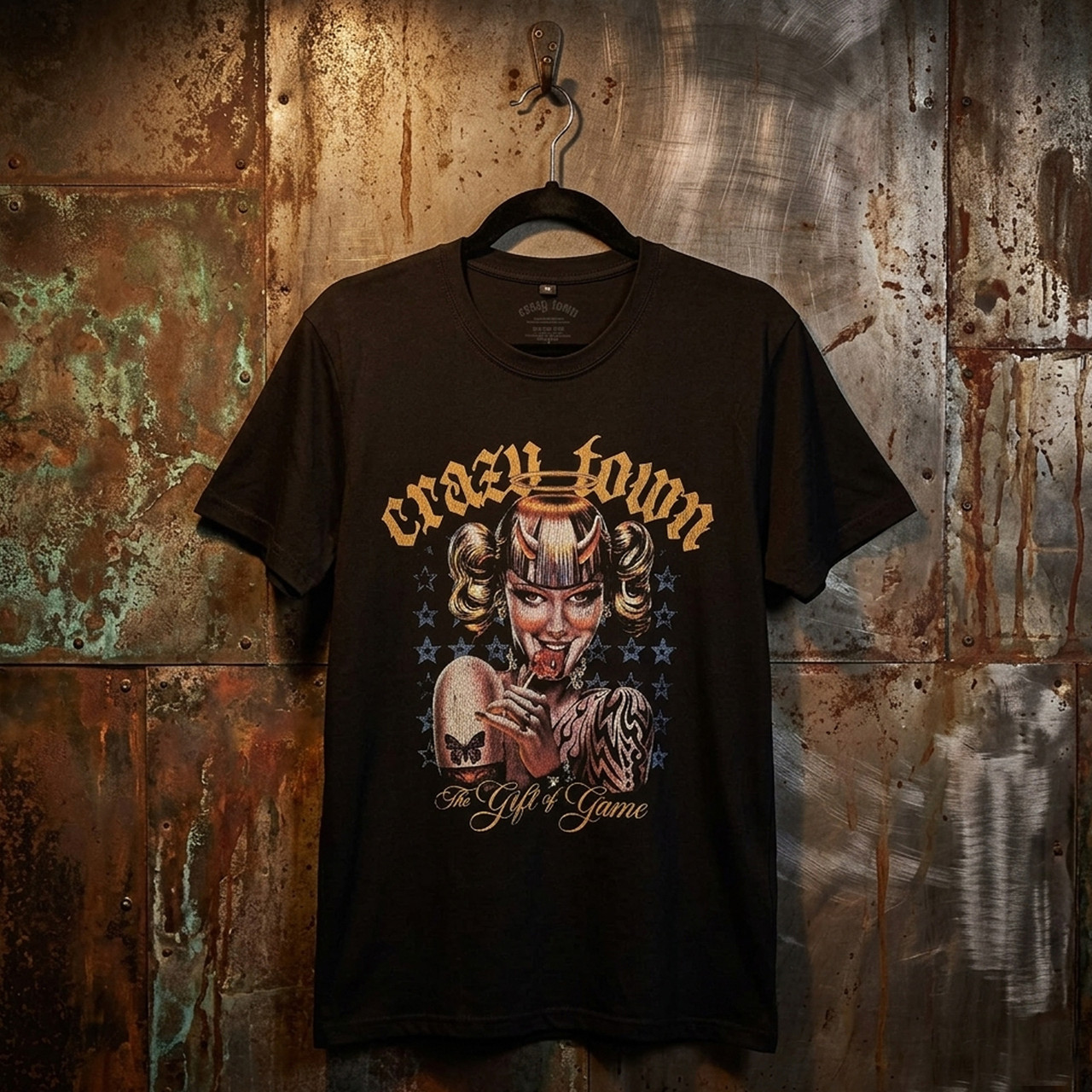 Crazy Town Unisex Premium Carbon T-Shirt: The Gift Of Game (Musta) - 2