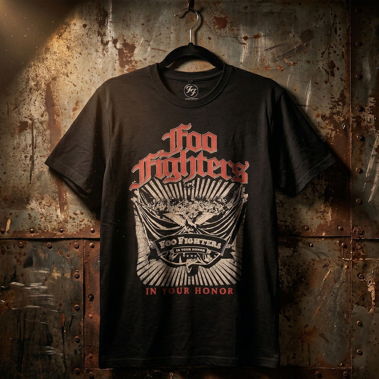 Foo Fighters Unisex Premium Carbon T-Shirt: In Your Honour (Black) (Back Print)