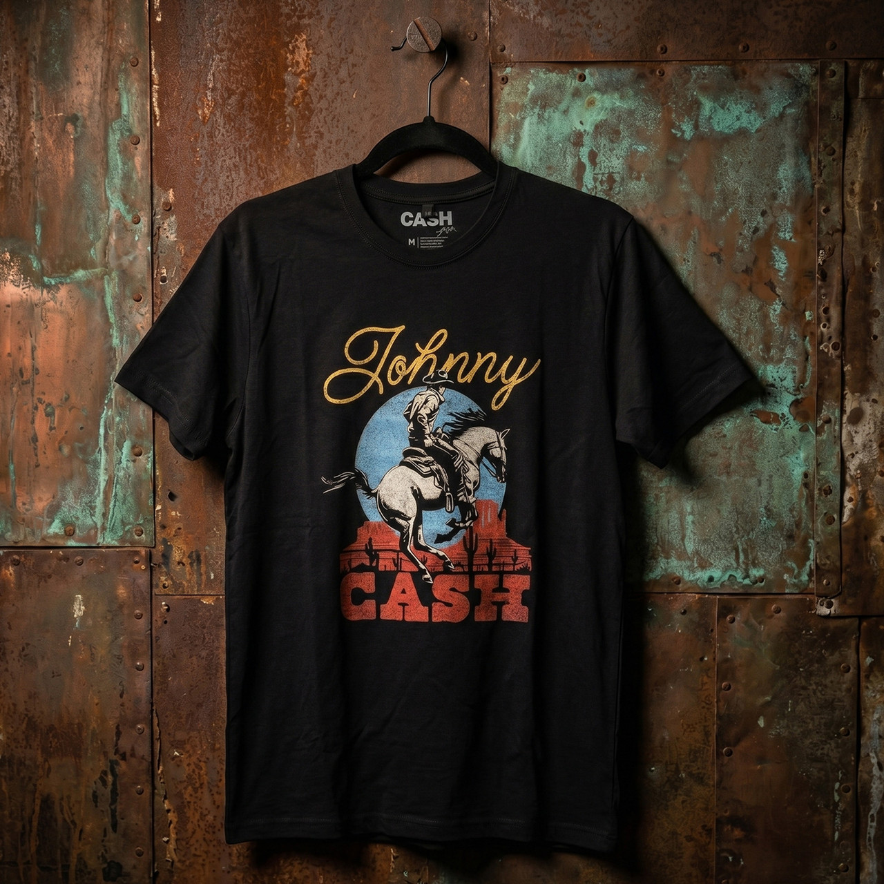 Johnny Cash Unisex Premium Carbon T-Shirt: Cowboy (Black) - 2