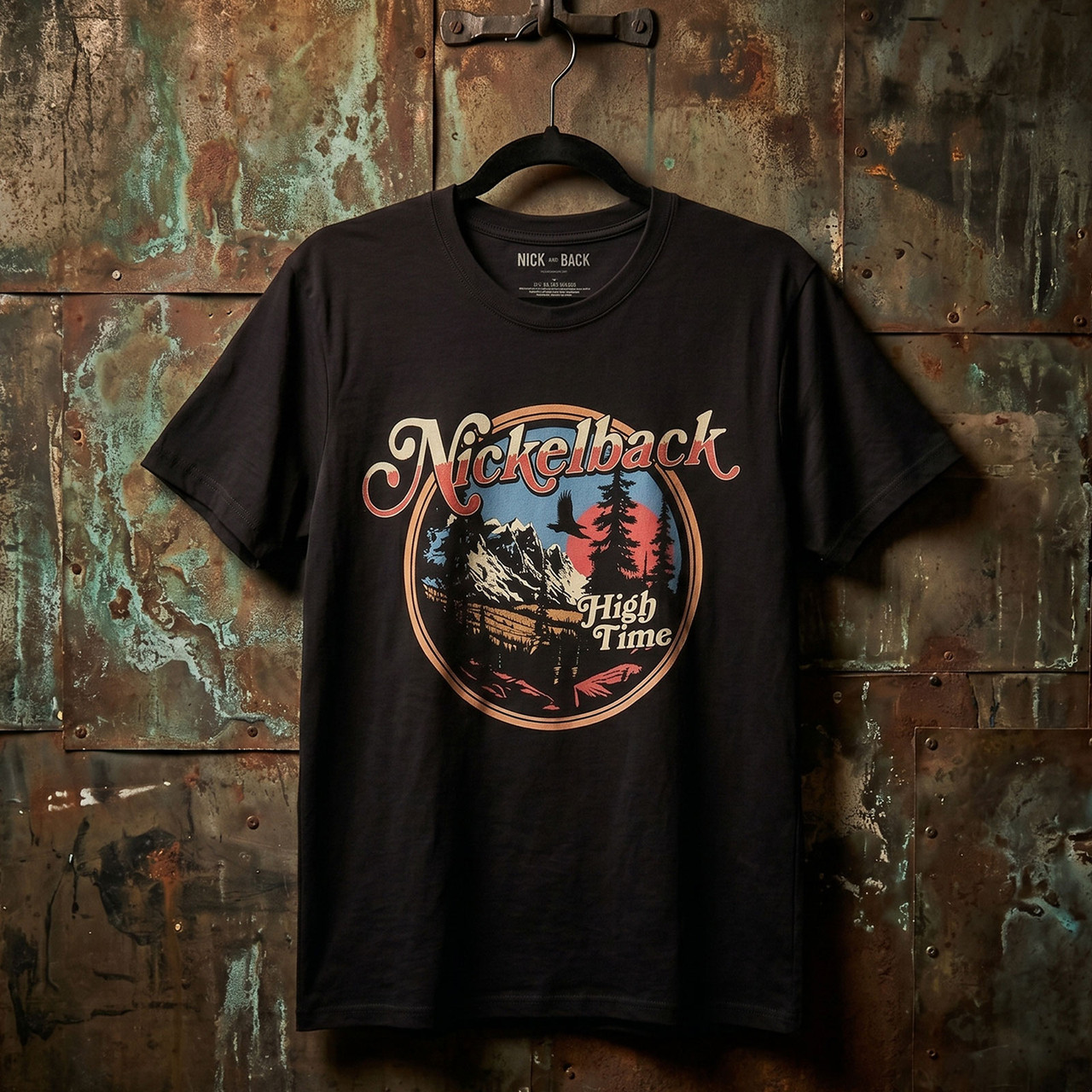 Nickelback Unisex Premium Carbon T-Shirt: High Time (Svart) - 2