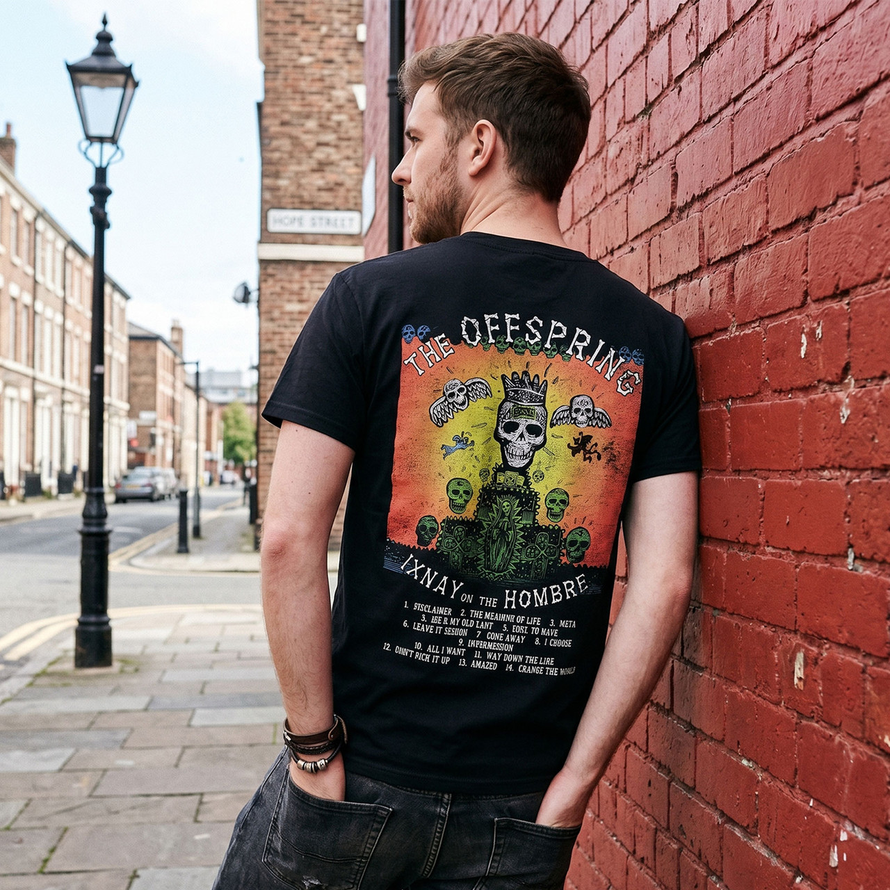 The Offspring Unisex Premium Carbon -T-paita: Ixnay On The Hombre (Musta) (Selkäpainatus)