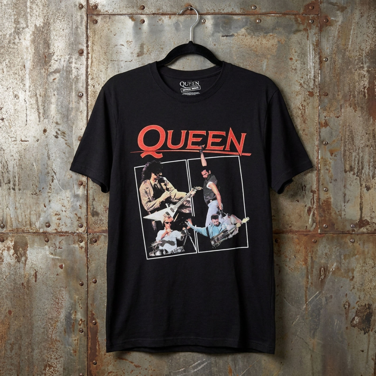 Queen Unisex Premium Carbon T-Shirt: Poster (Svart)