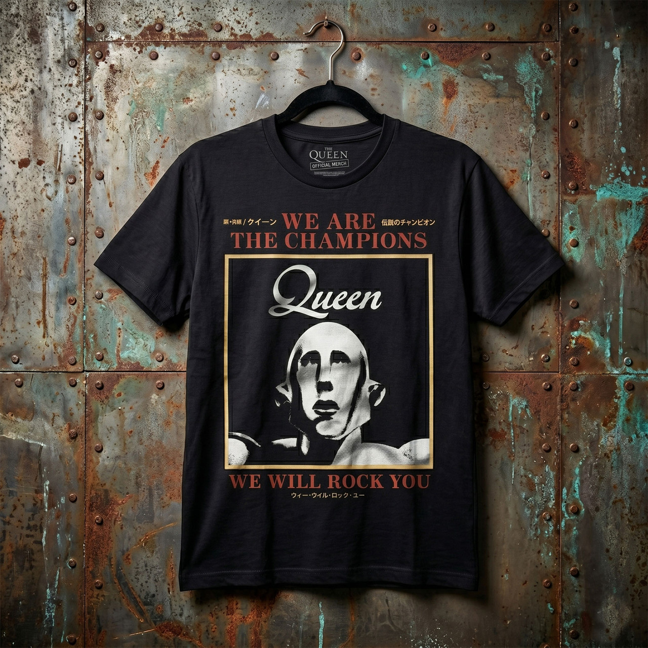 Queen Unisex Premium Carbon -T-paita: We Are The Champions (Musta) - 2