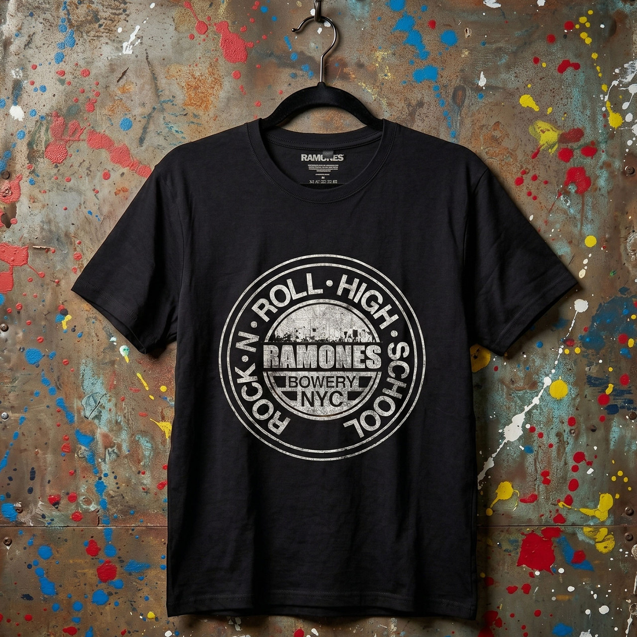 Ramones Unisex Premium Carbon T-Shirt: Rock N' Roll High School (Svart)