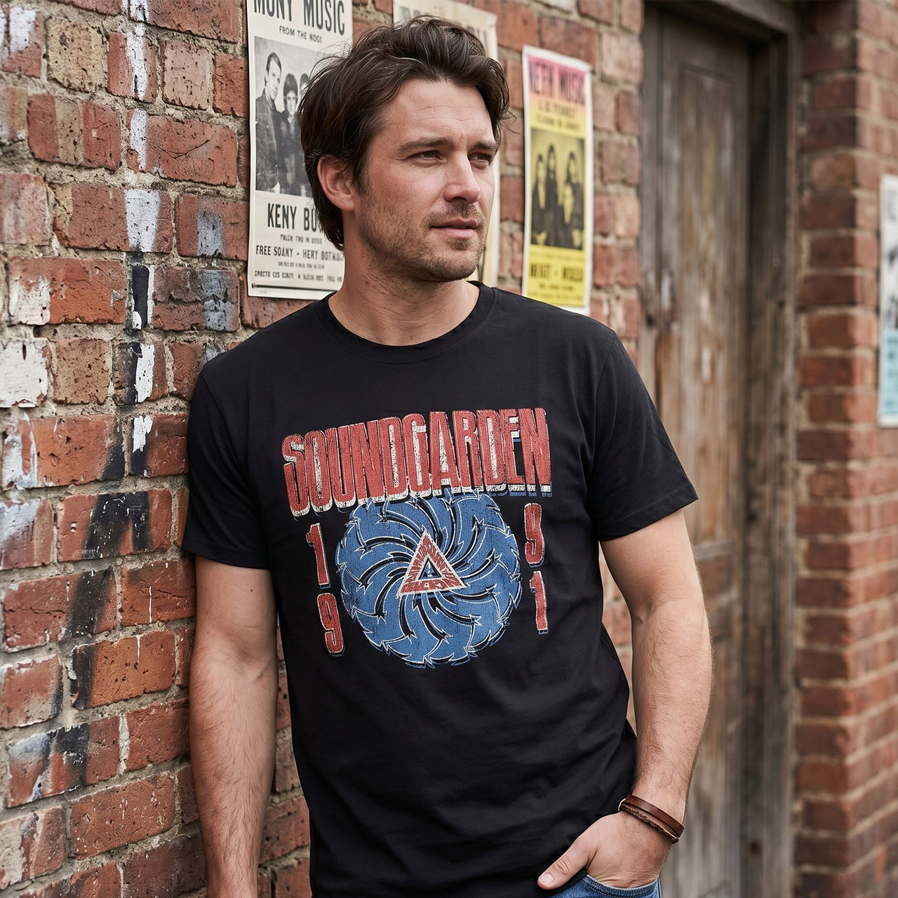 Soundgarden Unisex Premium Carbon T-Shirt: 1991 (Svart)