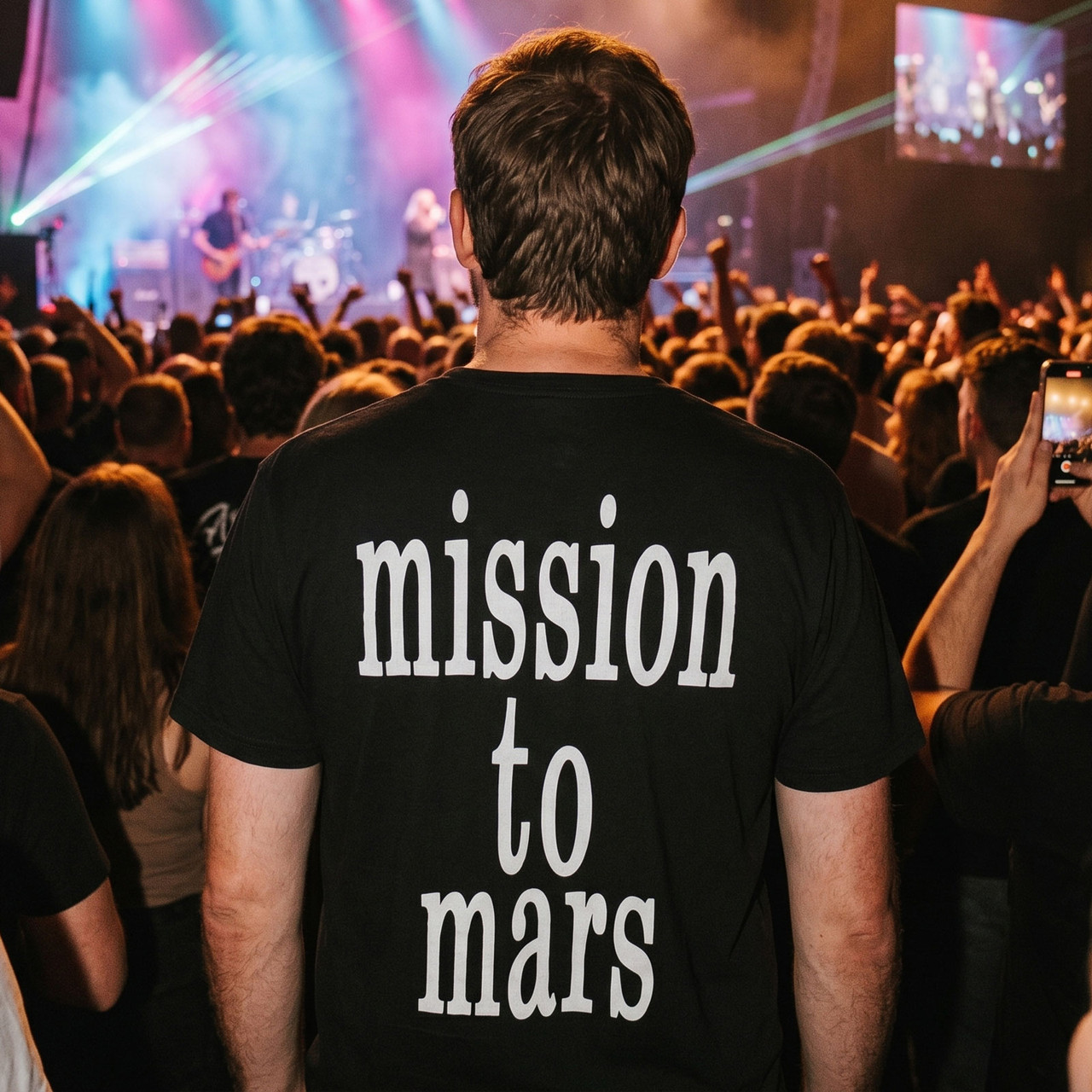 The Smashing Pumpkins Unisex Premium Carbon T-Shirt: Mission To Mars (Black) (Back Print) - 2