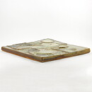 Noomi Backhausen (1970s) Quadratic Wall Plaque with Couple on a Bench Motif 33 cm #3586
