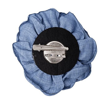 Vila big Flower - 2-in-1- brooch/pin - blue