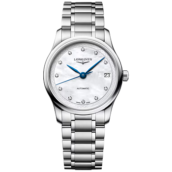 L2.450.4.87.6 Longines Master Collection 34 pärlemor med diamant index