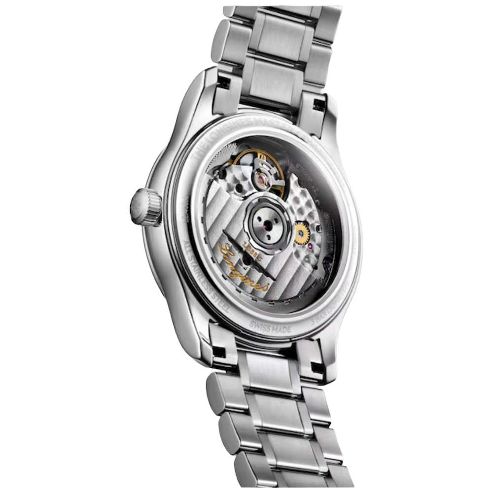 L2.450.4.87.6 Longines Master Collection 34 pärlemor med diamant index baksida