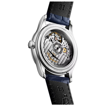 L2.450.4.87.2  Longines Master Collection 34 pärlemor med diamant index och alligatorband baksida