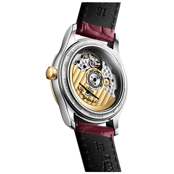 L2.450.5.87.2 Longines Master Collection 34 pärlemor och guld med alligatorband baksida