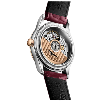 L2.450.5.89.2 Longines Master Collection 34 pärlemor och roséguld med alligatorband baksida