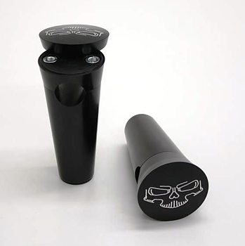 Risers 6", Svarta risers med fräst skalle, dolda bultar.