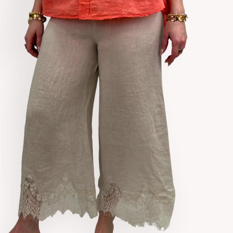 Vilja linnebyxa beige one size