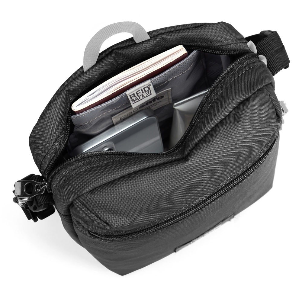 Stöldsäker axelremsväska - PACSAFE GO Anti-theft Festival Crossbody Black - 4