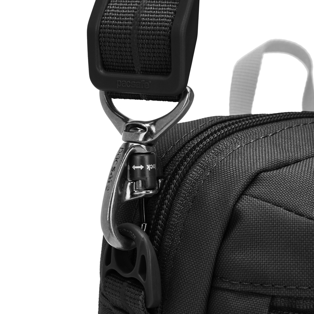 Stöldsäker axelremsväska - PACSAFE GO Anti-theft Festival Crossbody Black - 6