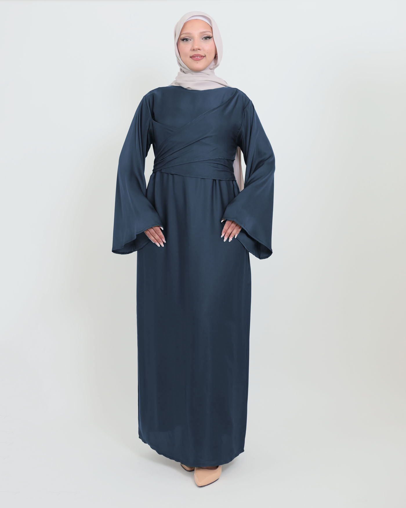 Maxi Dress in Satin - Midnight Blue