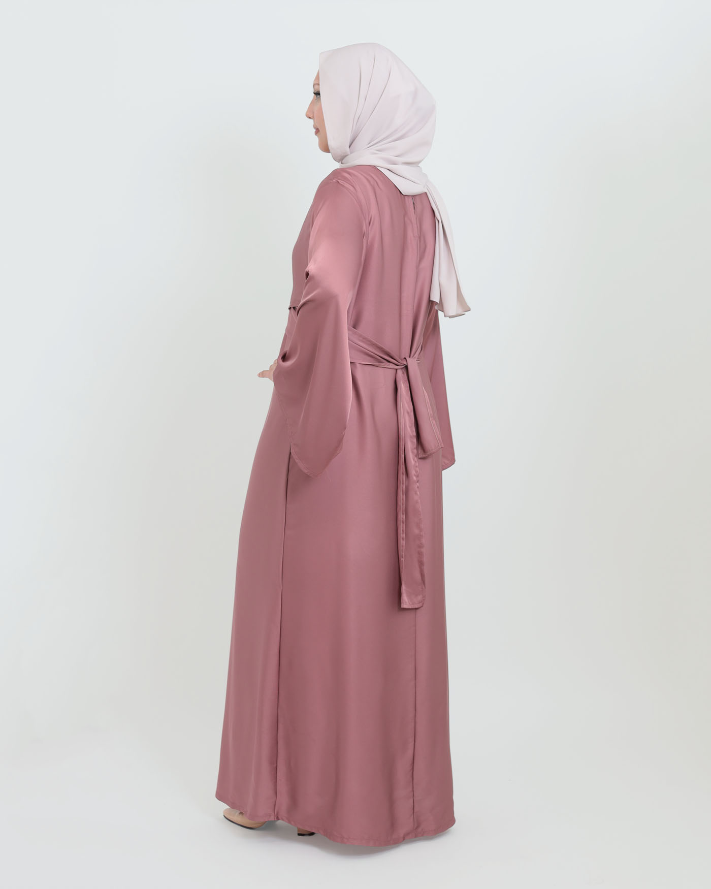 Maxikleid aus Satin - Mauve - 4