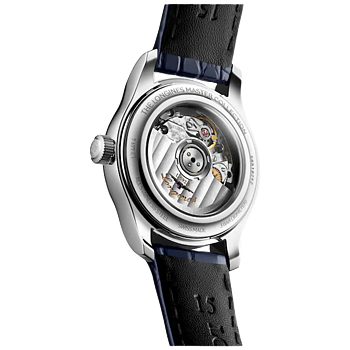 L2.449.4.87.2 Longines Master Collection 30 pärlemor med diamant index och alligatorband baksida