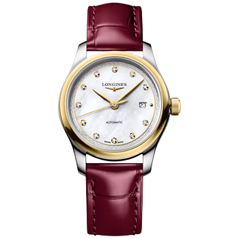 L2.449.5.87.2 Longines Master Collection 30 pärlemor och guld med alligatorband