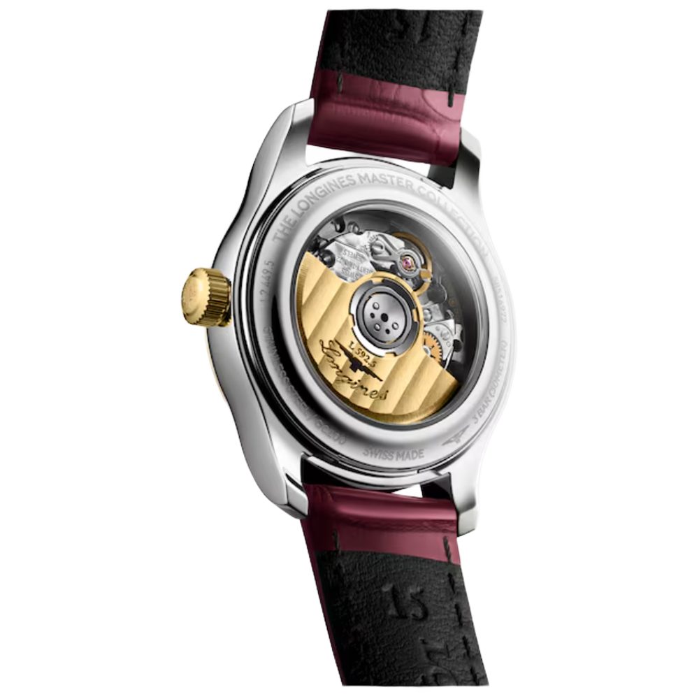 L2.449.5.87.2 Longines  Master Collection 30 pärlemor och guld med alligatorband baksida