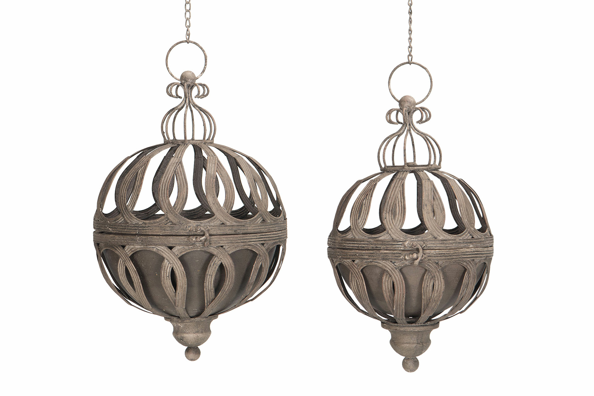 Hanging basket - Metal Planting Cage Grey - Ø24/30 cm - 2-pack - 3