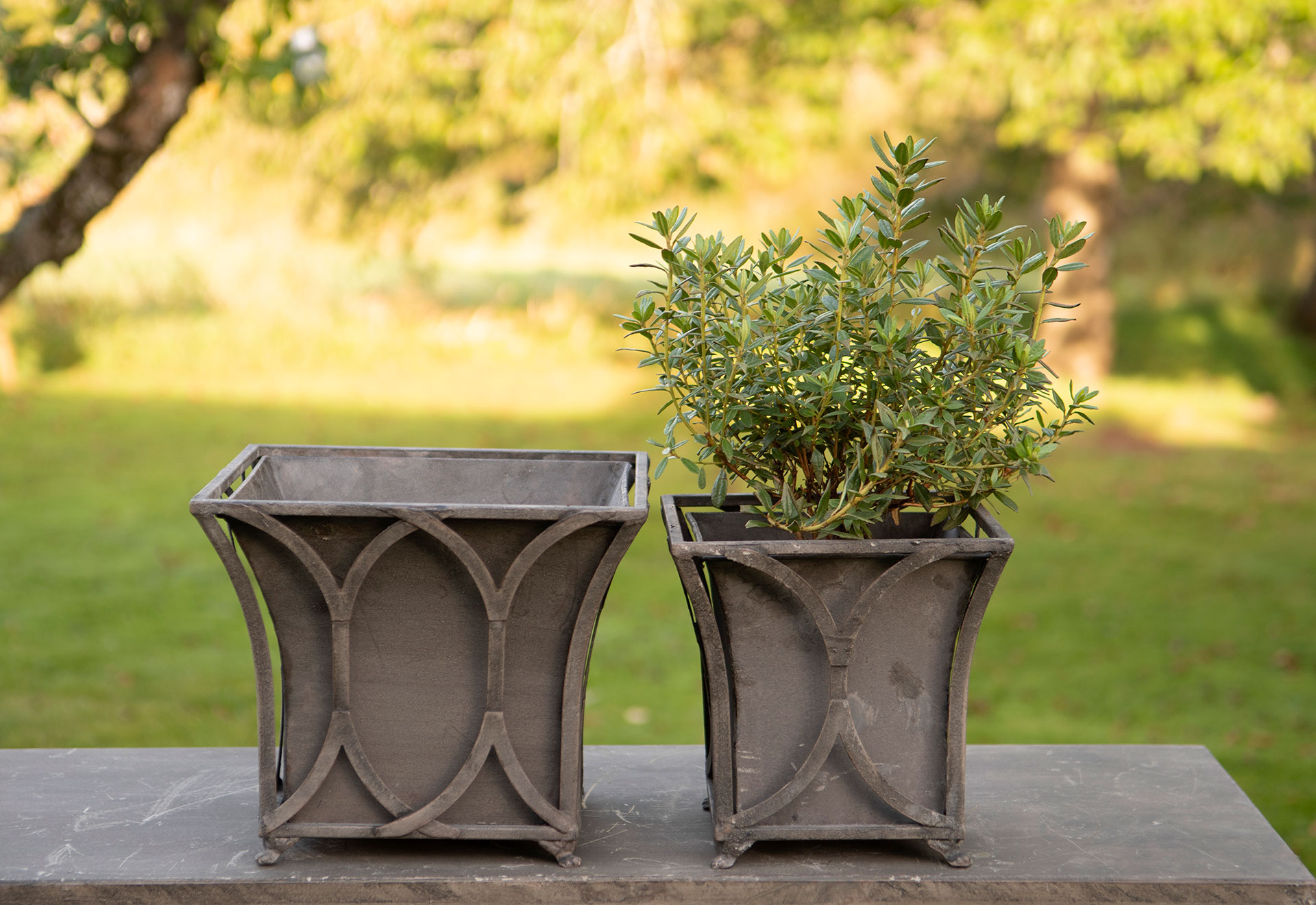 Outdoor Pot Arch Square Metal Grey - 21/27/34 cm - 3 pcs - 5