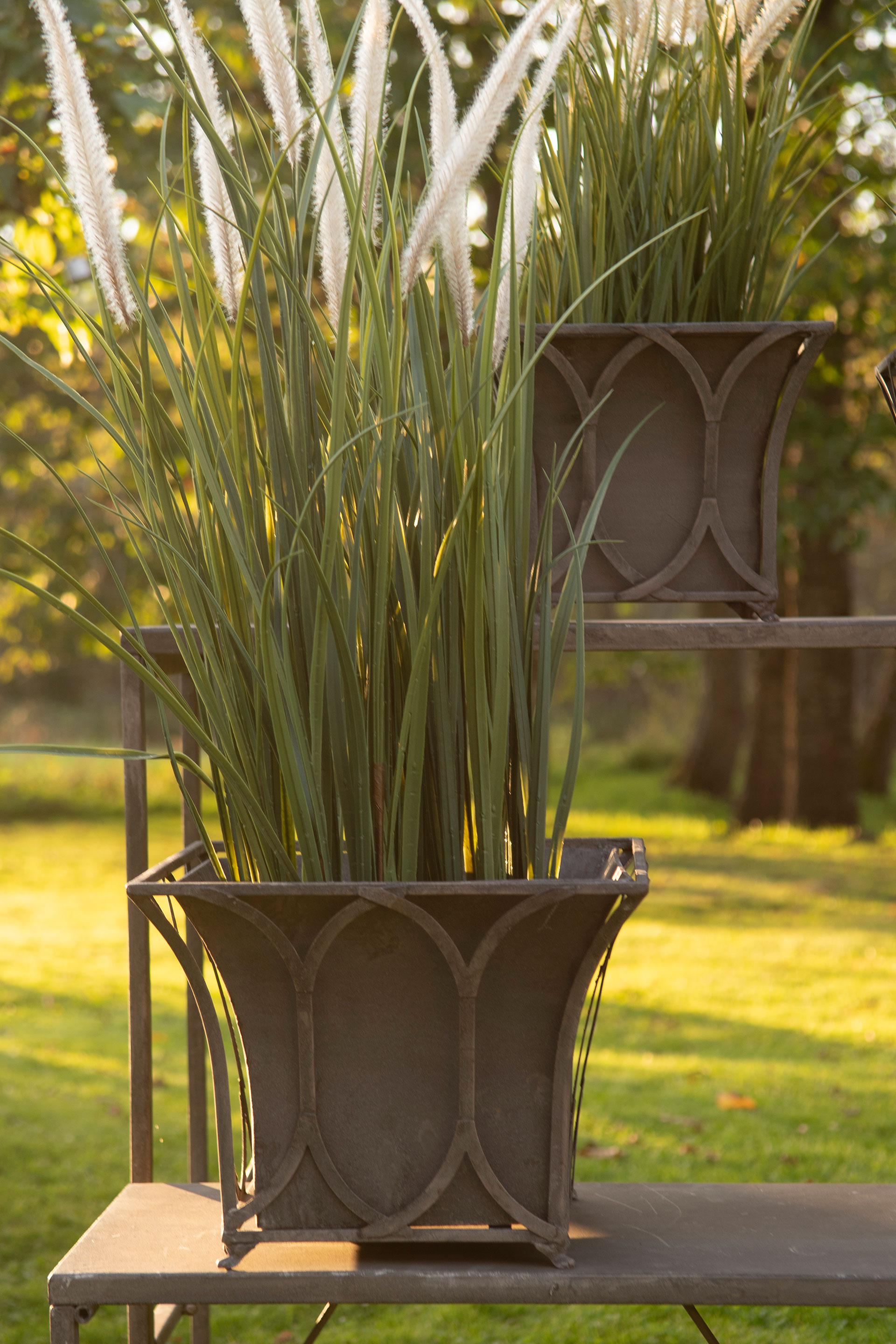 Outdoor Pot Arch Square Metal Grey - 21/27/34 cm - 3 pcs - 7