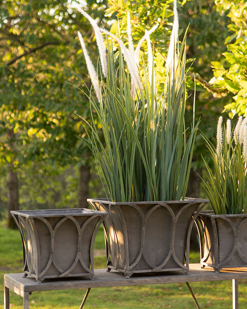 Outdoor Pot Arch Square Metal Grey - 21/27/34 cm - 3 pcs - 2