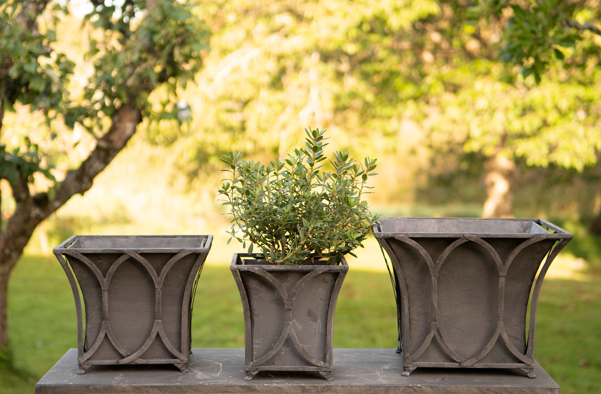 Outdoor Pot Arch Square Metal Grey - 21/27/34 cm - 3 pcs - 4