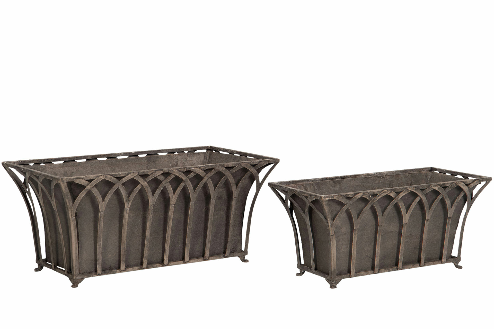 Kruka Utomhus Valv Metall - 2-pack - Grå - 4