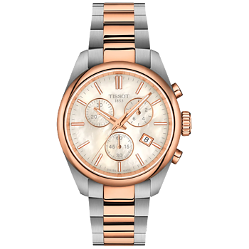 T150.217.22.111.00 Tissot PR 100 Chronograph 36 pärlemor och roséguld