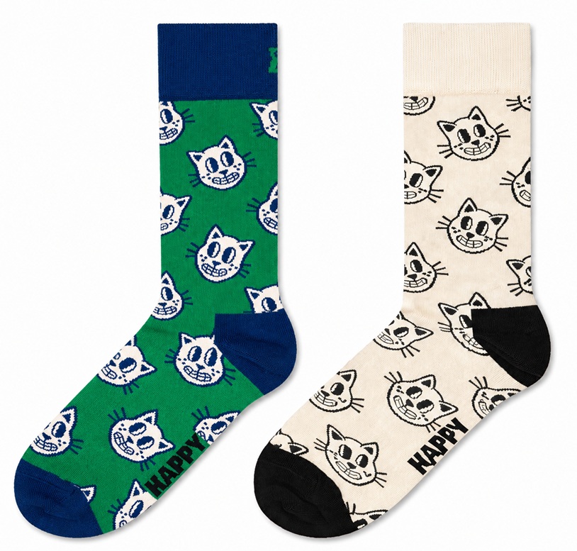 2-Pack Happy Socks Cat Socks