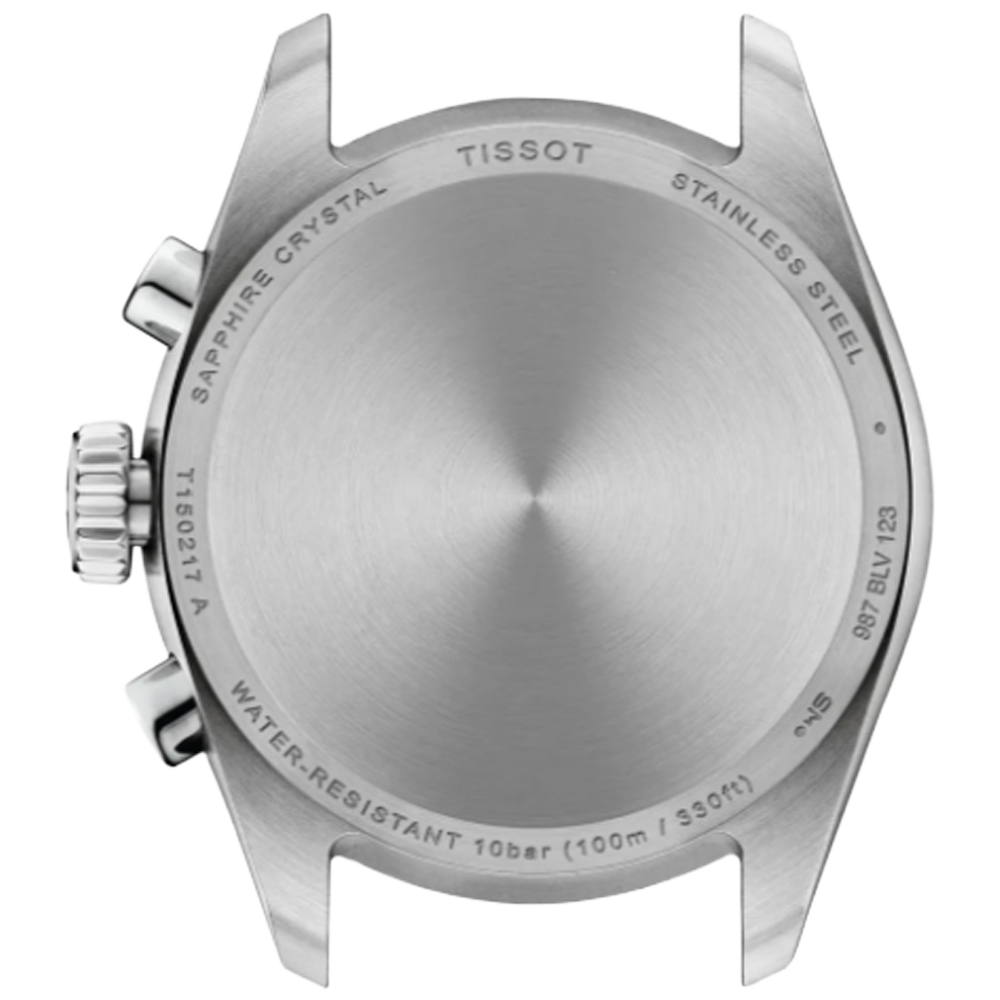 T150.217.11.131.00 Tissot PR 100 Chronograph 36 blå pärlemor baksida