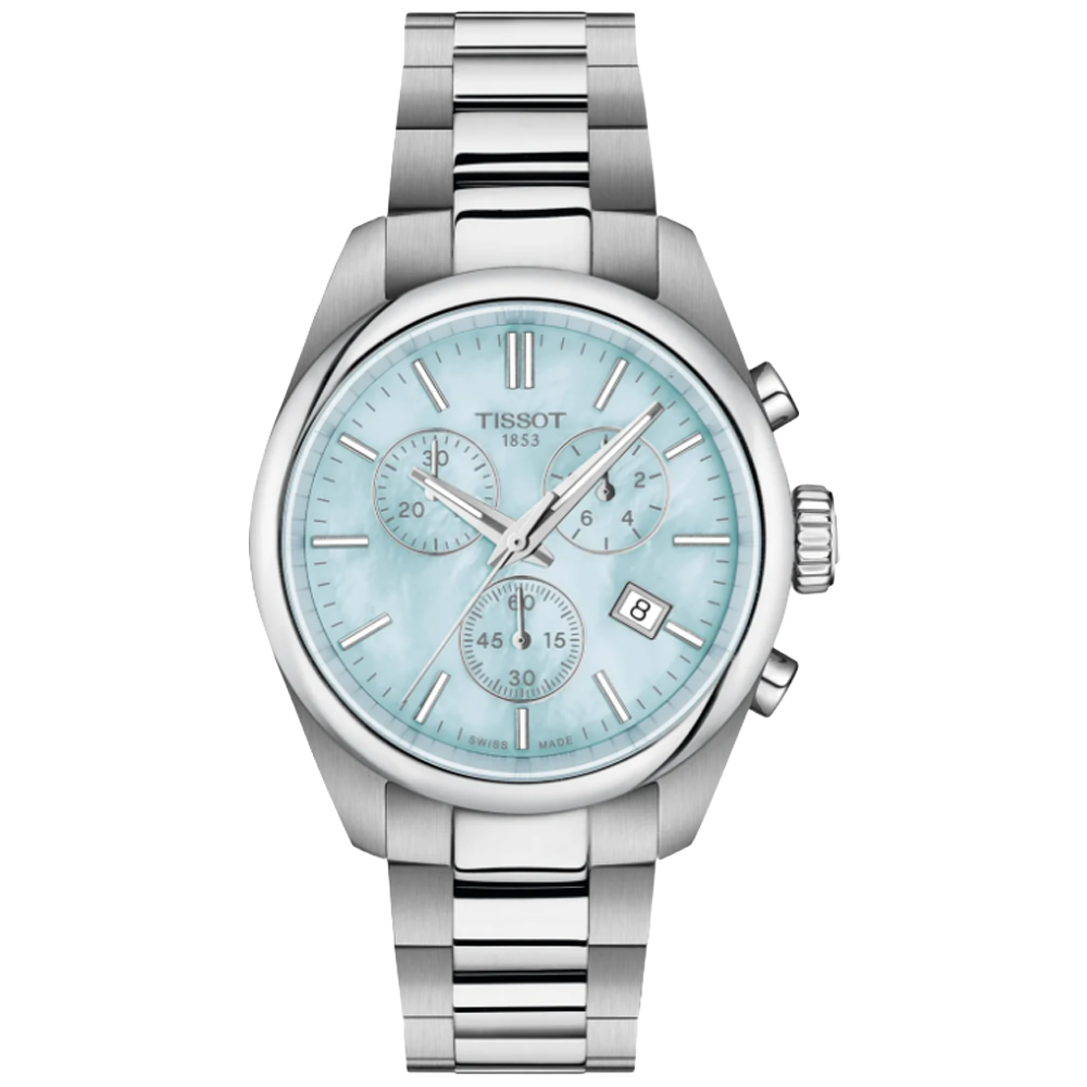 T150.217.11.131.00 Tissot PR 100 Chronograph 36 blå pärlemor 