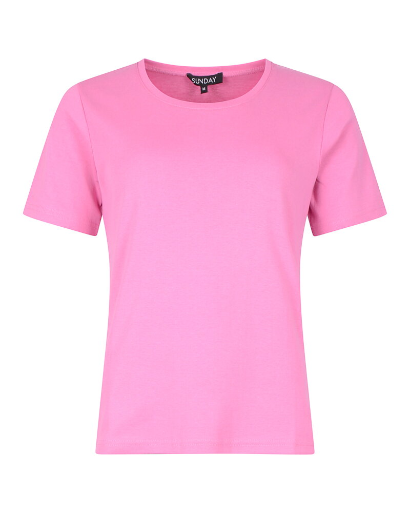 Bastopp Sunday rundringad kort ärm rosa