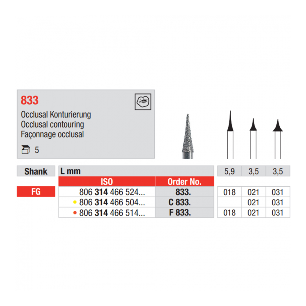 Ocklusal Konture FG 833, 5St.